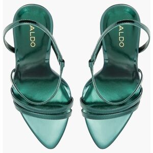 Aldo Green Strappy Heels with Stiletto Design